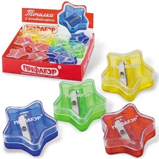 Точилка п/м с контейнером Brauberg Звездоч...