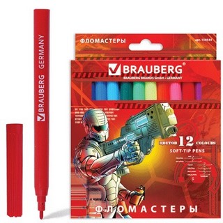 Фломастеры 12 цв Star Patrol Brauberg
