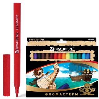 Фломастеры 18 цв Brauberg Корсары