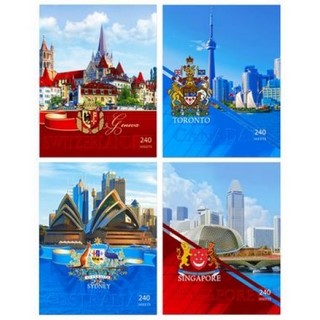 Тетрадь на кольцах 240л Города BG 1284