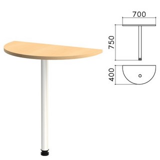 Стол приставной полукруг Монолит 700х400х7...