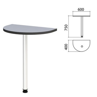 Стол приставной полукруг Монолит 600х400х7...