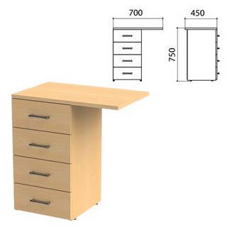 Тумба Монолит, 450х700х750мм, цвет бук (КО...