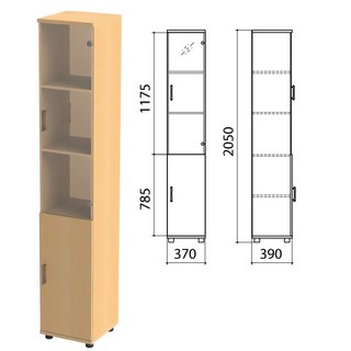 Шкаф закрытый со стеклом Монолит, 370х390х...