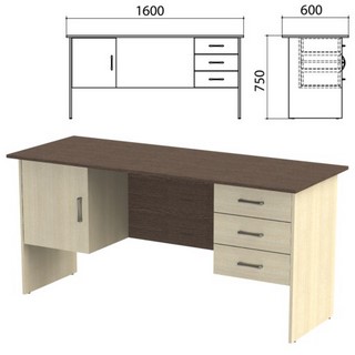 Стол письменный Канц, 1600х600х750 мм, 2 т...