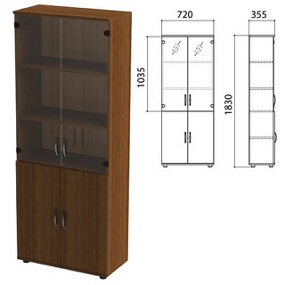Шкаф закрытый со стеклом Эко, 720х355х1830...