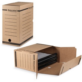 Короб архивный А4 150мм картон BRAUBERG ар...