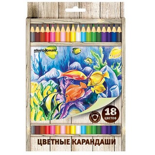 Карандаши цветные 18цв. schoolФормат трехг...