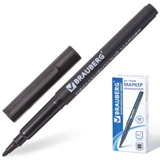 Маркер перманентный  BRAUBERG 1мм черный а...