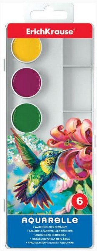 Краски акварельные 6цв.  ЕК палитра