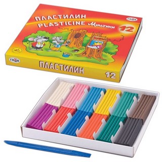 Пластилин 12цв. Мультики Гамма (Россия)