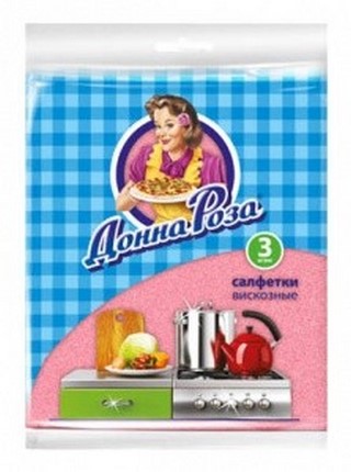 Салфетки хозяйственные Донна Роза вискозны...