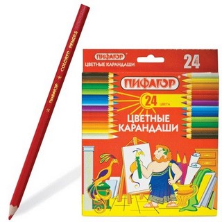 Карандаши цветные 24цв. ПИФАГОР Сказочный ...