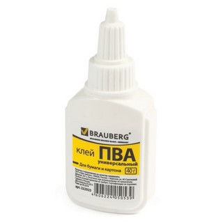 Клей ПВА 40г  Brauberg арт.222923