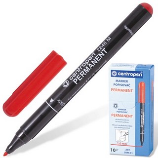 Маркер перманентный Centropen 1мм красный ...