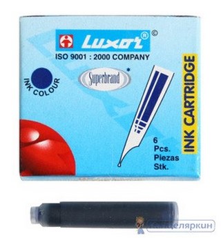 Баллон LUXOR для перьевой ручки  черный (ш...