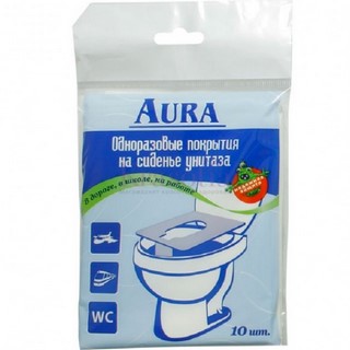 Покрытия на унитаз Aura однораз. бум. 250 ...