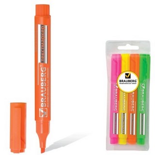 Набор текстовыделителей 4цв. BRAUBERG (лим...