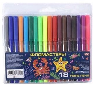 Фломастеры 18 цв. VK Яркие рыбки блистер  ...