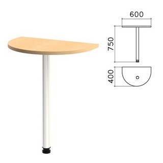 Стол приставной полукруг Монолит 600х400х7...