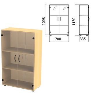 Шкаф закрытый со стеклом Канц, 700х335х113...