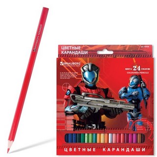 Карандаши цветные 24цв. BRAUBERG Солдаты б...
