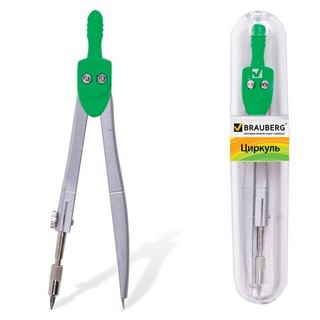 Циркуль 125мм BRAUBERG, туба арт.210314 Ро...