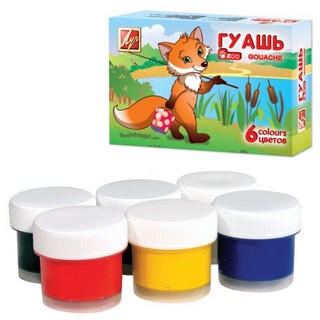 Краски гуашевые  6цв. ZOO Луч