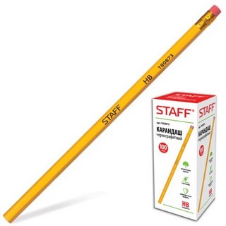 Карандаш ч/гр. с ласт. STAFF HВ (1шт)
