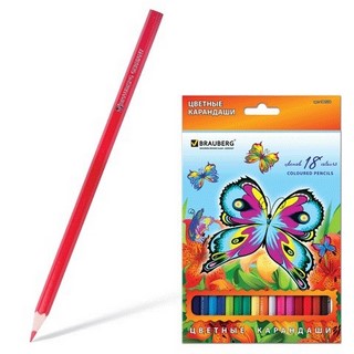 Карандаши цветные 18цв. Wonderful butterfl...