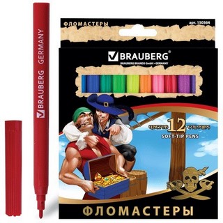 Фломастеры 12 цв Brauberg Корсары