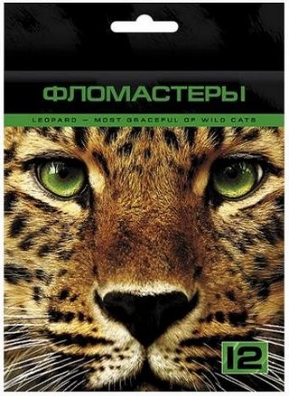 Фломастеры 12 цв. Дикие звери ХАТБЕР