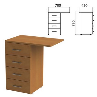 Тумба Монолит, 450х700х750мм, цвет орех (К...