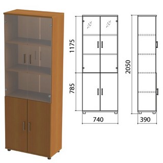 Шкаф закрытый со стеклом Монолит, 740х390х...