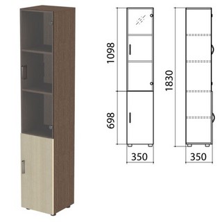 Шкаф закрытый со стеклом Канц, 350х350х183...