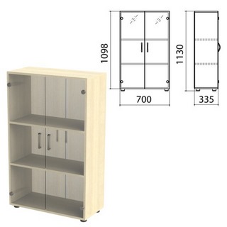 Шкаф закрытый со стеклом Канц, 700х335х113...