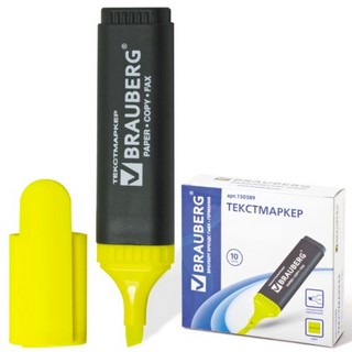 Маркер-выделитель BRAUBERG лимонный Contra...