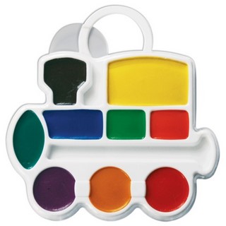 Краски акварельные  9цв. Паровозик медовые...