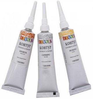 Набор контуров по стеклу 3 цв 18мл в тубах...