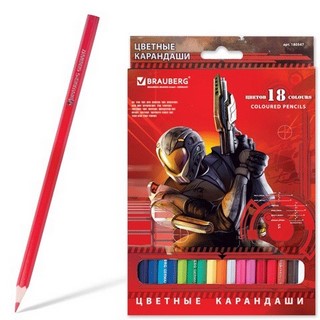 Карандаши цветные 18цв. Star Patrol BRAUBE...