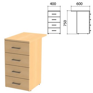 Тумба Монолит, 400х600х750мм, цвет бук (КО...