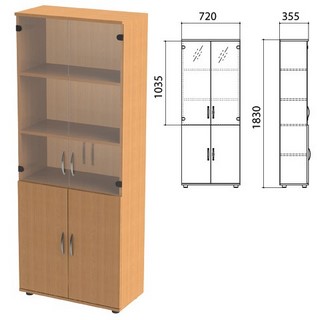 Шкаф закрытый со стеклом Эко, 720х355х1830...