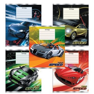 Тетрадь 12л клетка Машины ПОЛИГРАФИКА