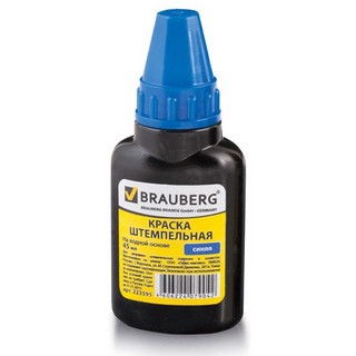 Краска штемпельная BRAUBERG синяя  45мл