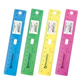 Линейка п/м 15см  BRAUBERG прозр.