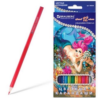Карандаши цветные 12цв. BRAUBERG Морские л...