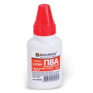 Клей ПВА-СУПЕР BRAUBERG (керамика, ткань, ...