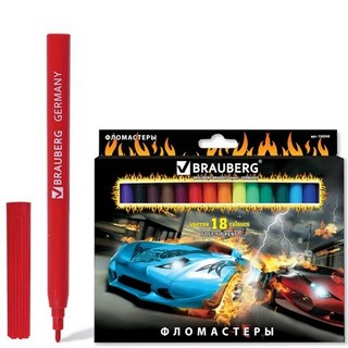 Фломастеры 18 цв Brauberg InstaRacing