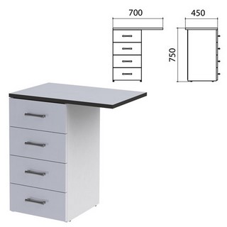 Тумба Монолит, 700х450х750мм, цвет серый (...