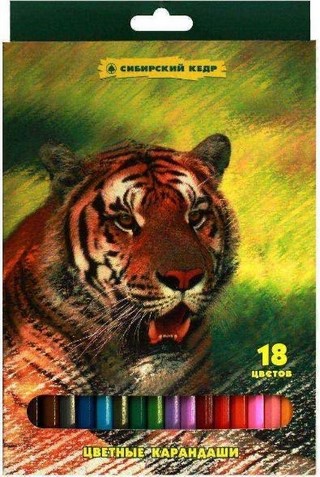 Карандаши цветные 18цв. СИБИРСКИЙ КЕДР Тиг...
